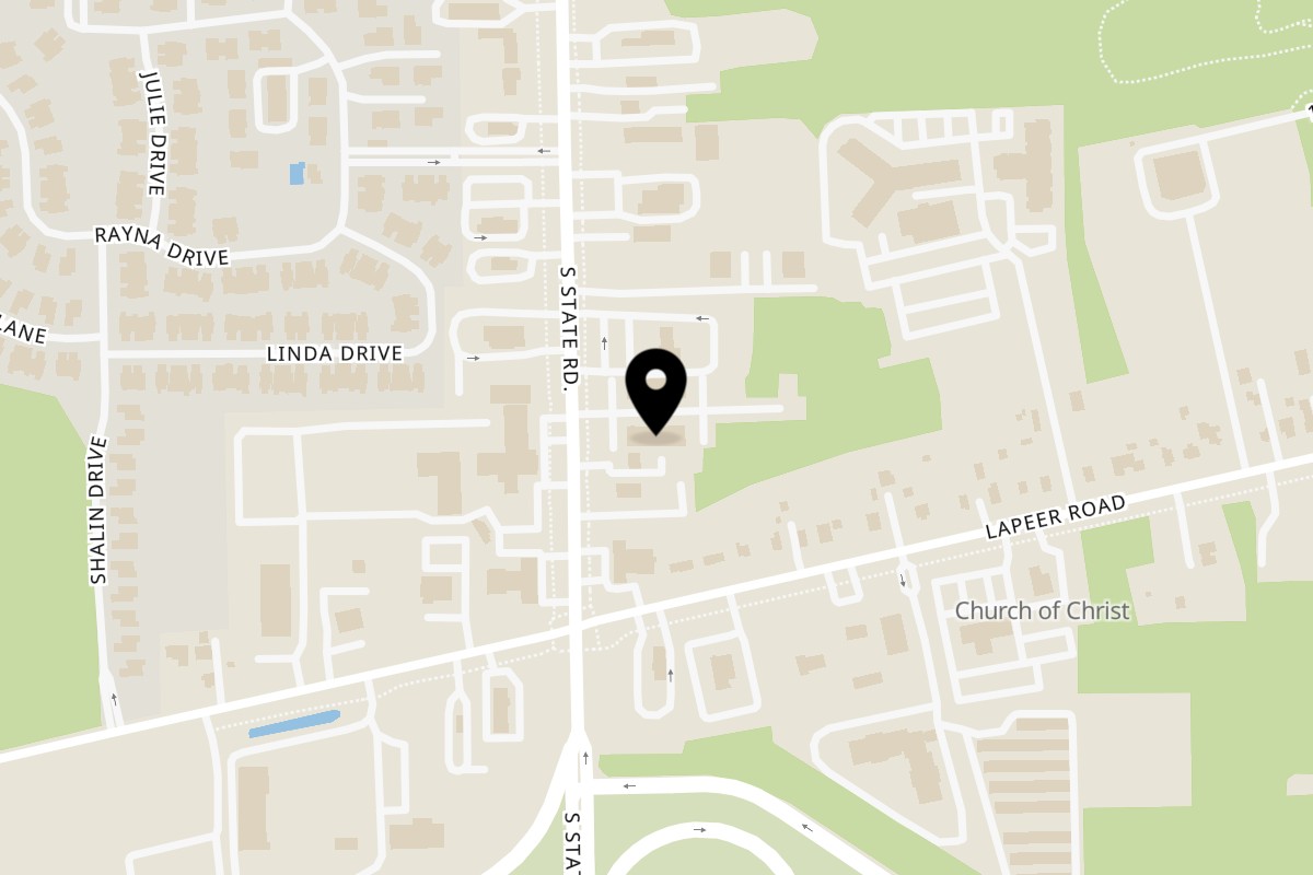 Map showing the location of Italia Gardens Davison on 1141 S State Rd in Davison